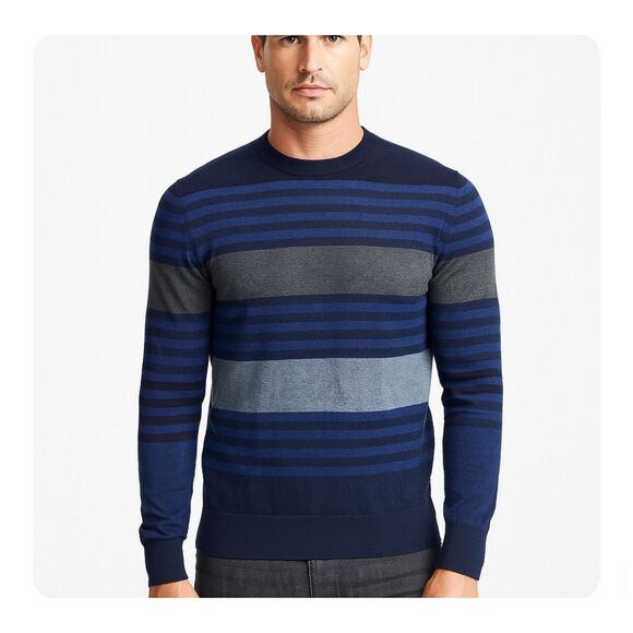 Paul Smith 100% Merino Wool Striped Sweater XL Runs Small - Picture 1 of 7